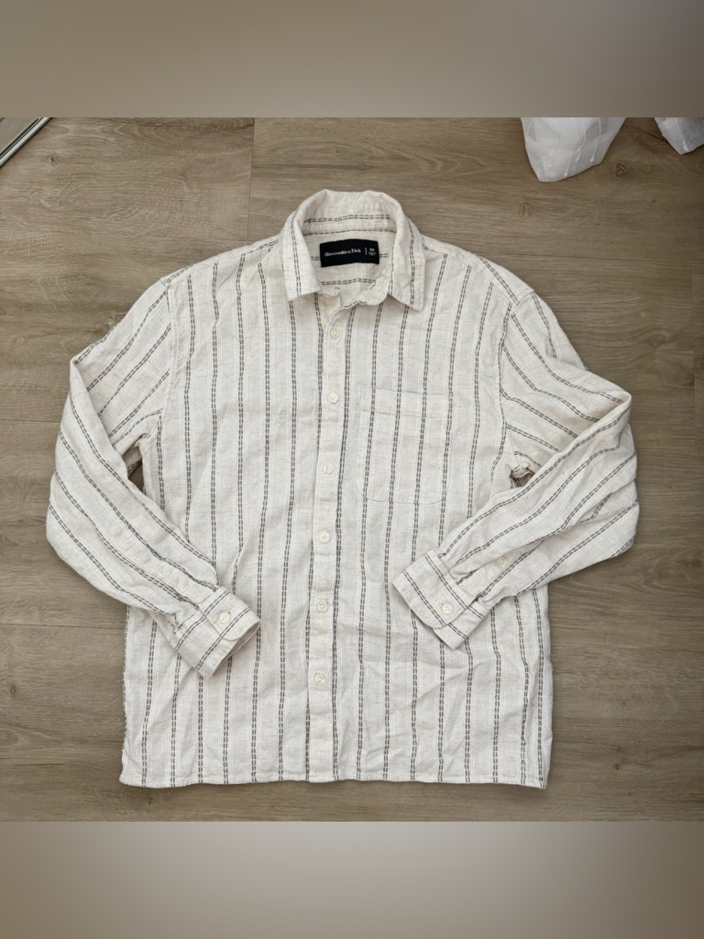 Abercrombie and Fitch Linen Stripes Button Down Shirt